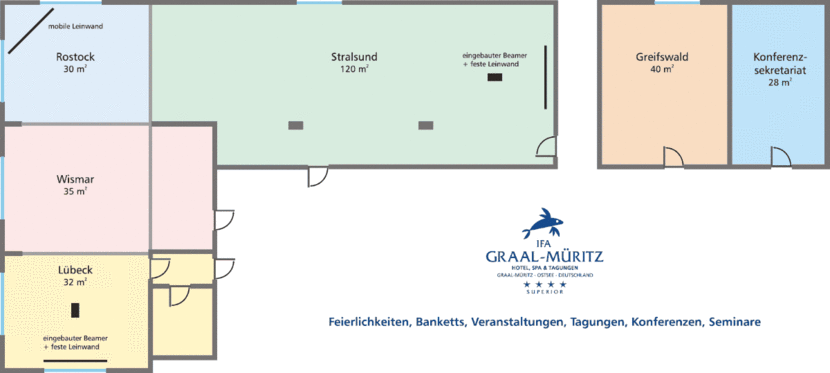 Grundriss der Veranstaltungsräume vom Hotel IFA Graal-Müritz
